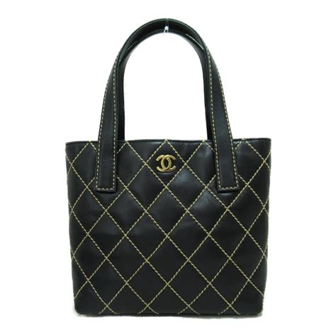 chanel wild stitch leather tote